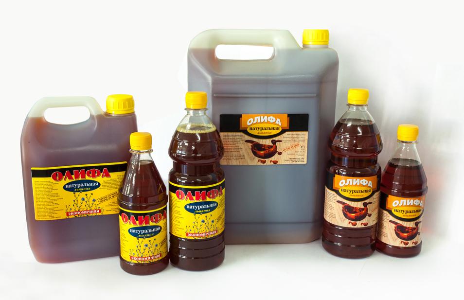 олифа натуральная льняная, масло льняное техническое нерафинированное